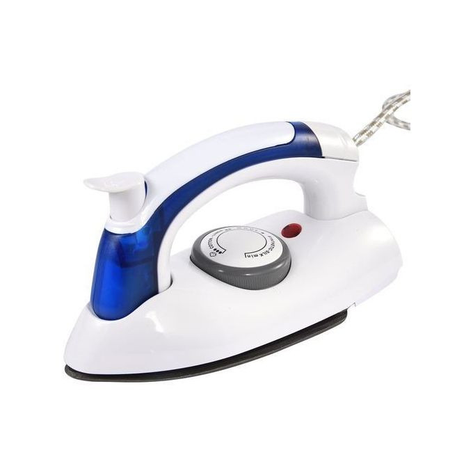 Nonstick Foldable Travel Steam Portable Iron - White, Blue