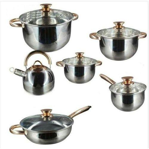 6 Piece Heavy Stainless Steel Cookware/Saucepans- Silver