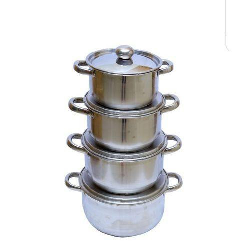 Stainless Steel Cookware Serving Dishes 4pc Set- Silver