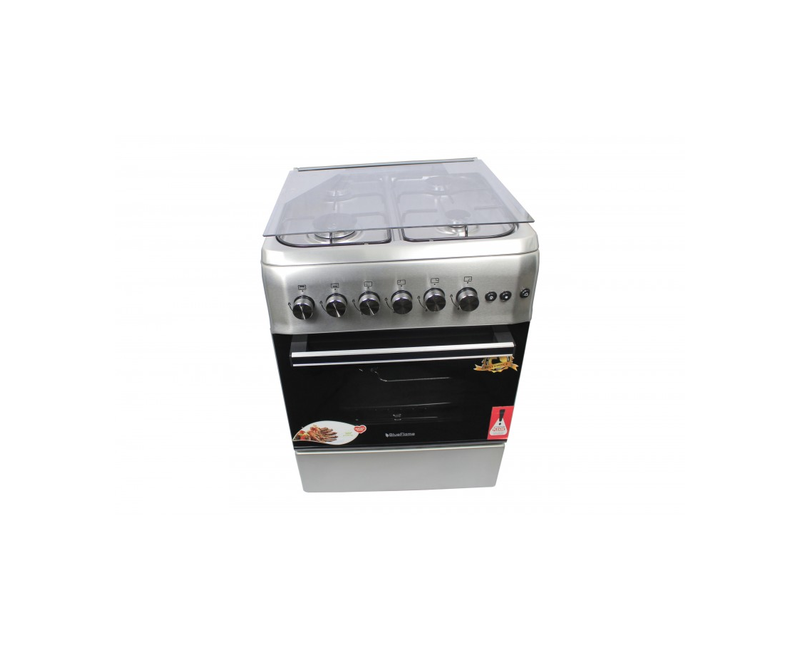 Blueflame cooker S6040GRF-IP, 60*60 Inox Stainless steel body, Glass top lid, Chicken Rotisserie, Turbo Fan, Auto gas Ignition, POOL SYSTEM