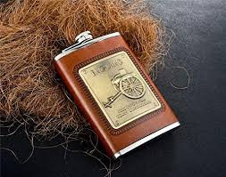 Whiskey Hip Flask Stainless Steel - Orange