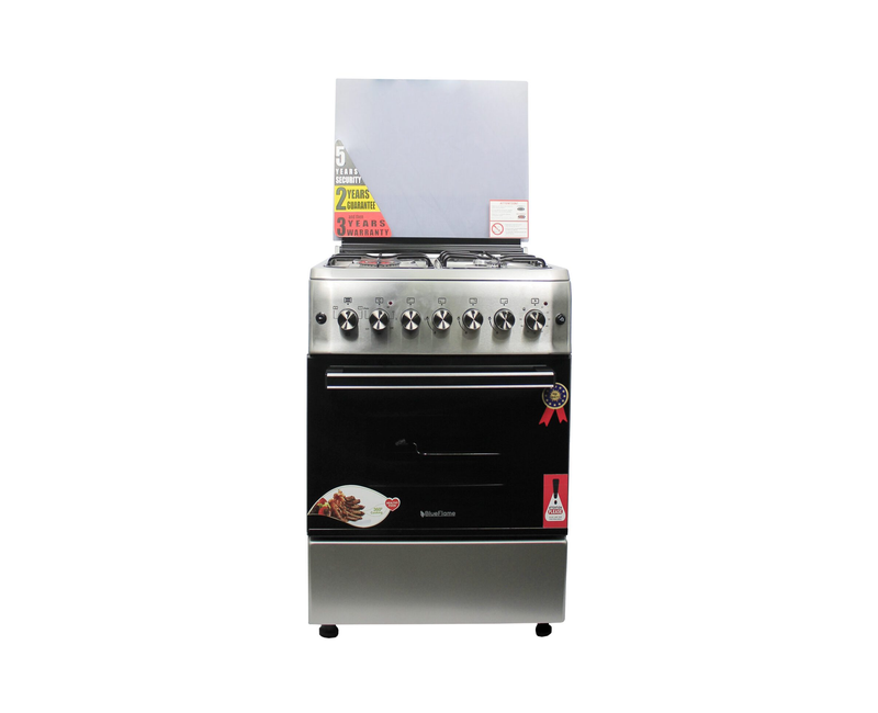 Blueflame cooker S6031EFRP-L, 60*60 Electric oven, Inox Stainless steel Body, Chicken Rotisserie, Turbo fan, Timer, Glass top lid, POOL Sysytem
