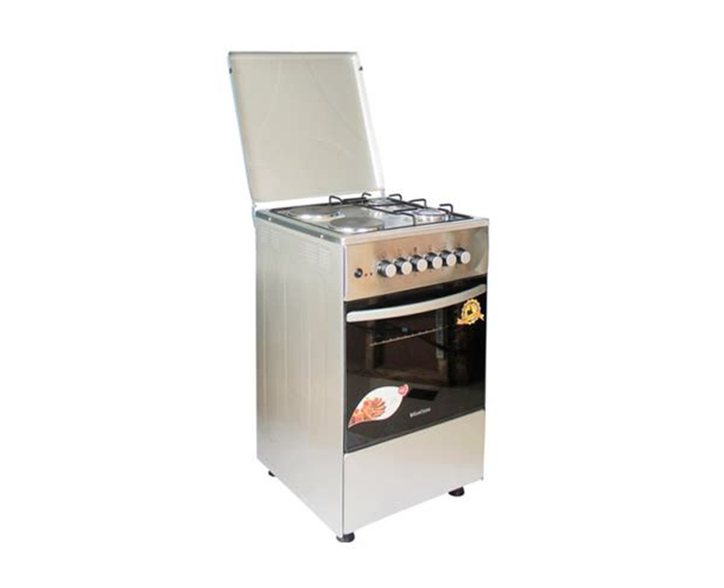 Blueflame cooker C5031E-M, 50*50 Electric oven, Inox Stainless steel Body, metalicTop Lid, Auto gas ignition, TIME.R