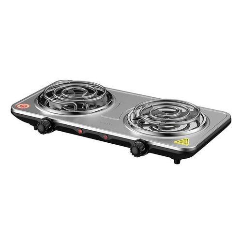 Sokany Electric Stove Double Burner Coil Hotplate - Black/Silver
