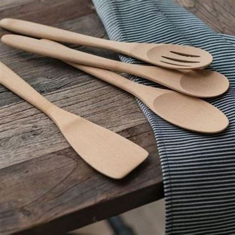 Bamboo Cooking Spoons, 4pcs - Brown