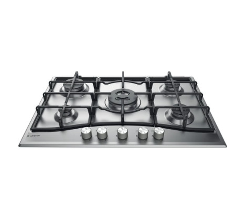 ARISTON ITALY 75cms 5Gas - Stainless Steel - Auto Ign Cast Iron Pan supports PCN 751 T/IX/A