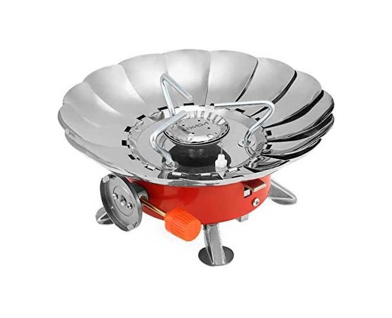 Portable Windproof Camping Stove Gas Stainless Steel With 1 Gas Cylinder