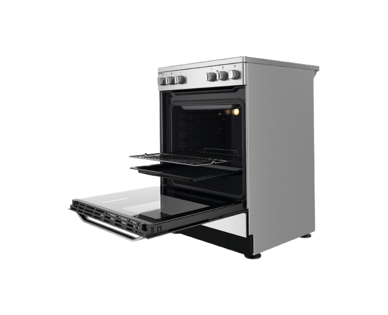 ARISTON POLAND 60/60cms Stainless Steel - Vitro Ceramic Top, Electric Oven + Grill + Oven Fan AS68V8KHX