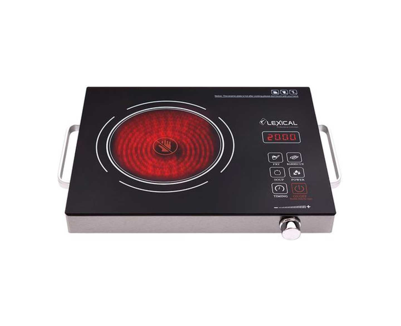 Electric Infrared Cooker Stove Hot Plate Portable Single Burner, Black,Gold