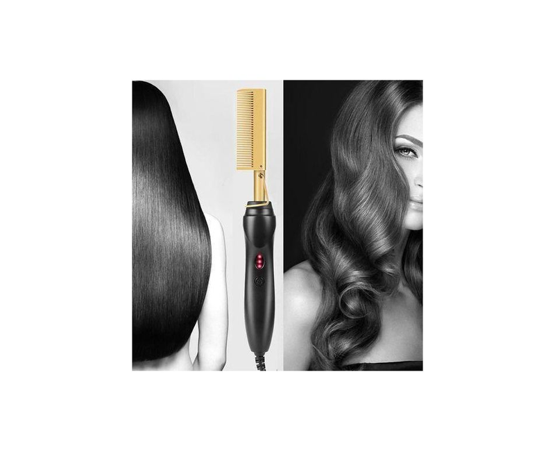 Hair Straightener Hot Comb - Black