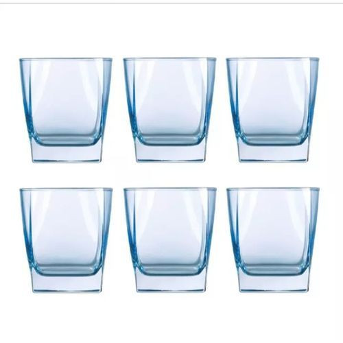 Elegant 6 Pieces Whisky Glasses-Transparent Blue