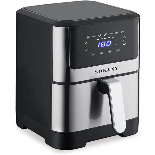 7 Liters Healthy Digital Touch Operated AirFryer For Cooking Without Oil-Silver/Black