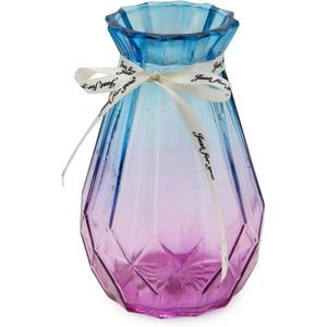 Modern Style Glass Flower Vase With An Elegant Design Sold Without Ribbon - Multicolor