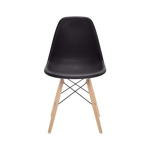 Comfortable Hardened Plastic Chair With Matte Finish Wooden Legs And Metal Wires -Multicolours