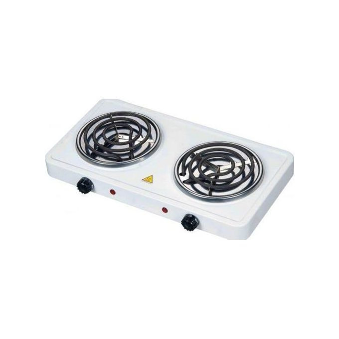 Portable Electric Dual Coil Burner Cook-Top - White