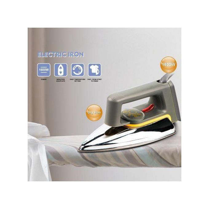 1600 Watts Ceramic Electric Dry Iron Box - Silver
