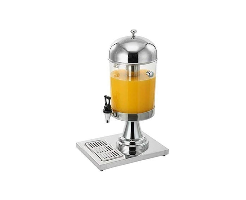 8 Liters Beverages Transparent Juice Dispenser With Tap And Stainless Steel Bottom-Transparent