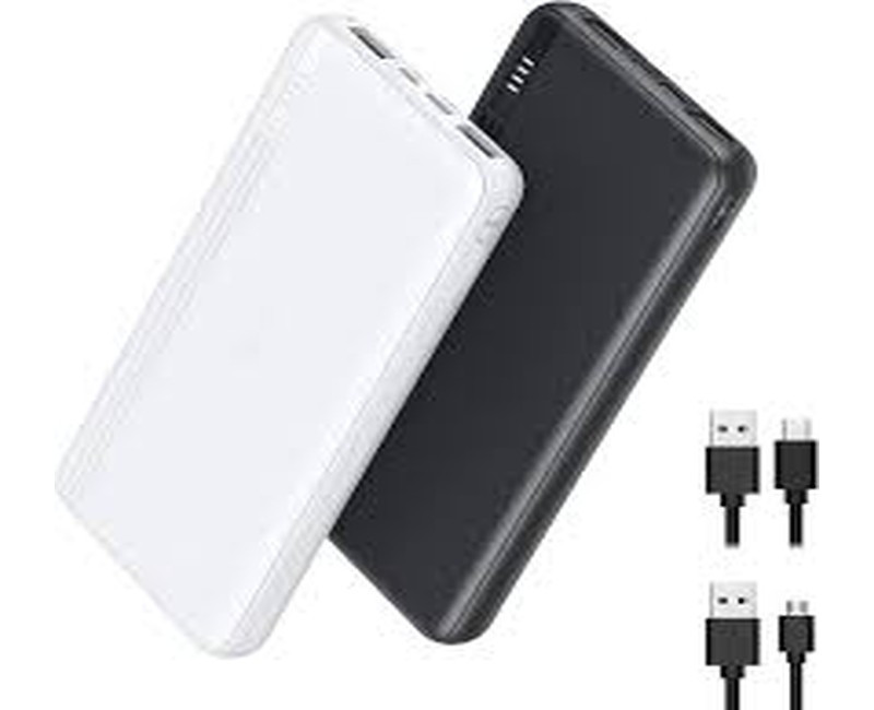 Digital Charging 10000mAh Power Bank - Black, White