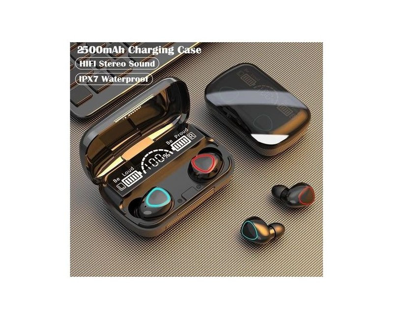 True Wireless Earphones TWS Earbuds With Digital And Sweatproof - Black