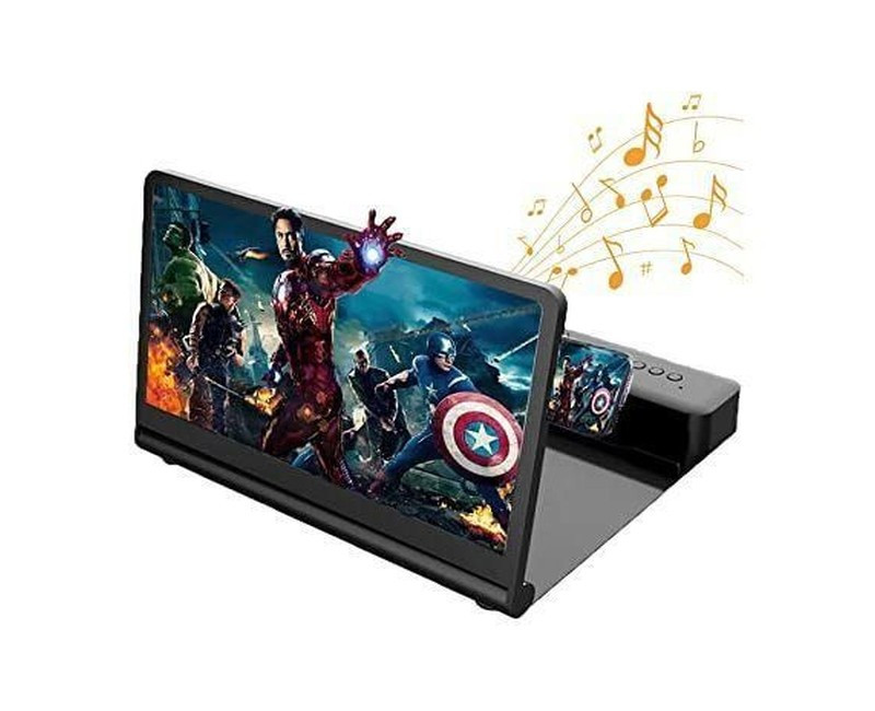 9D Smartphone Enlarged Screen 12 inch Magnifier Phone Screen with Bluetooth Speaker - Multi-colours