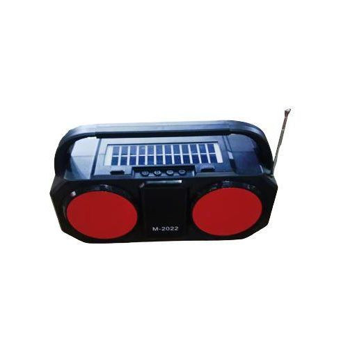 Rechargeable Bluetooth Speaker With Extra Bass And Radio Plus Solar Panel-Black/Red