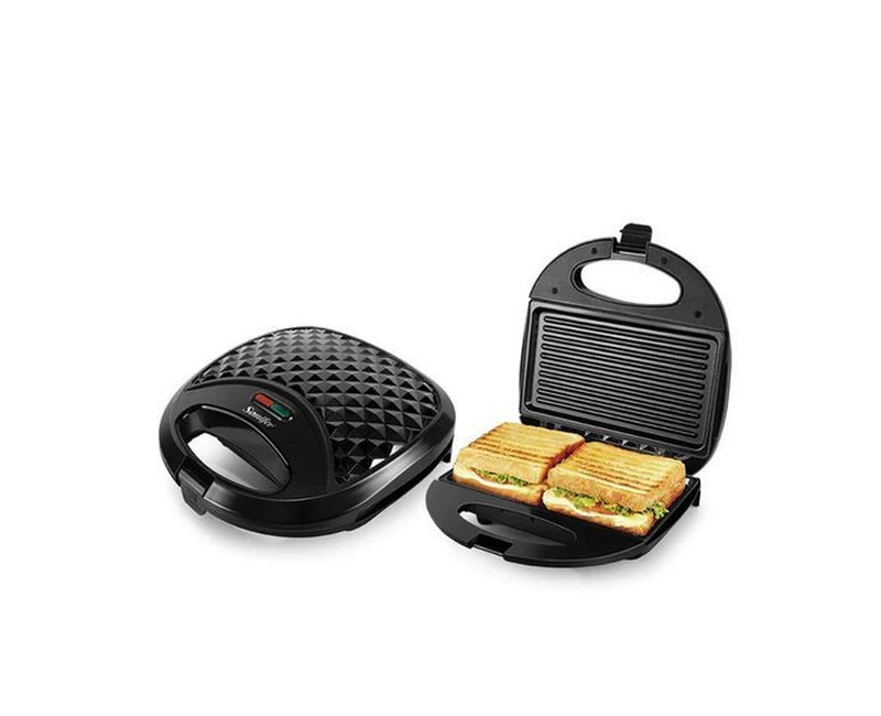 Electric Sandwich Maker Grill Plate For Making Breakfast Snacks-Black