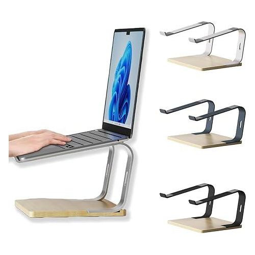 Laptop Stand on Desk Superior Cooling & Load-Bearing, Ergonomic Rounded Edges, Silicone Non-Slip Design - Multicolor
