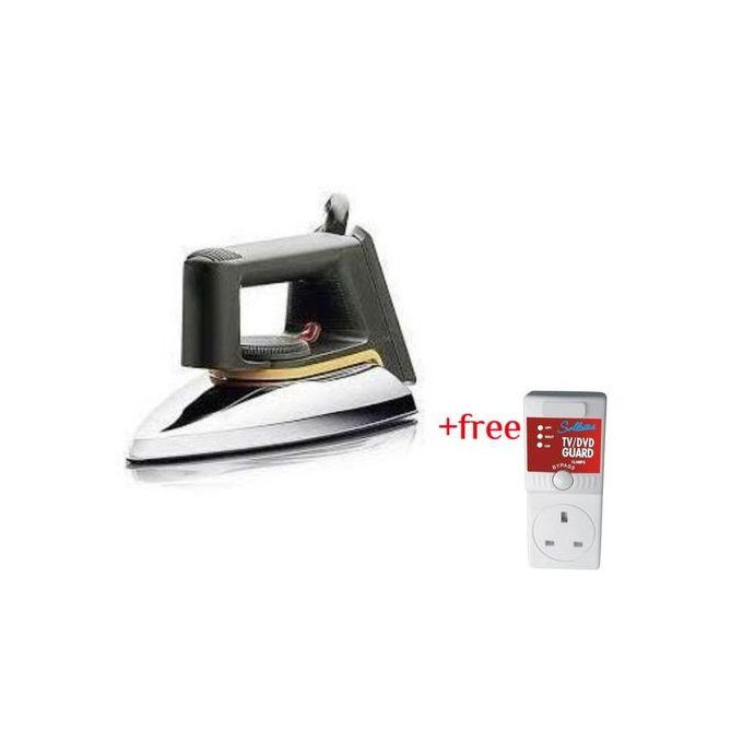 2 In 1 Original Dry Flat Iron Plus A Free TV Guard - Silver, Grey