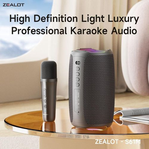 High Definition Light Luxury Professional Karaoke Audio Wireless Portable Speaker With Microphone-Black