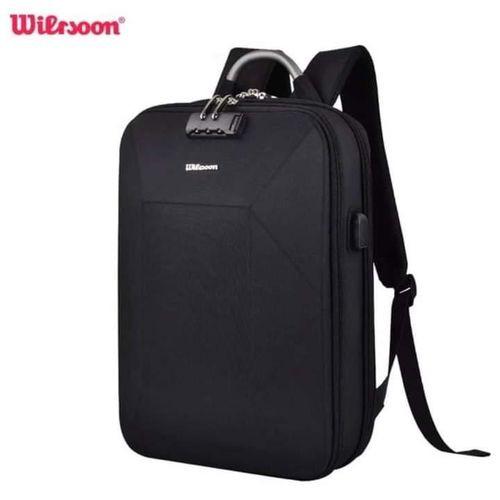 A Water Proof Material Anti-thfety Laptop Bag With Good Quality Durable Light Weight With 2 Portions And Laptop Provision Inside Very Strong It Has Ear Phone Cable And Power Bank Port Inside