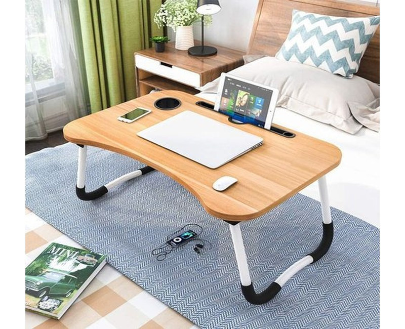 Foldable Computer Laptop Stand Bed Table Lap Desk Stand,Serving Tray Dining Table with Slot, Notebook Stand Holder, Bed Tray Laptop Desk With Cup Holder For Eating Breakfast,Working,Watching Movie on Bed/Couch/Sofa/Floor