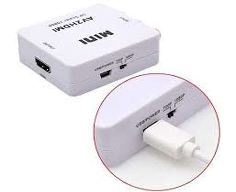 AV to HDMI Mini AV2 HDMI Video Converter HD 720P 1080P White