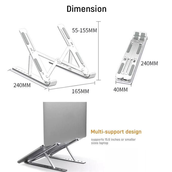 Metal Foldable Adjustable  Laptop Stand - Silver