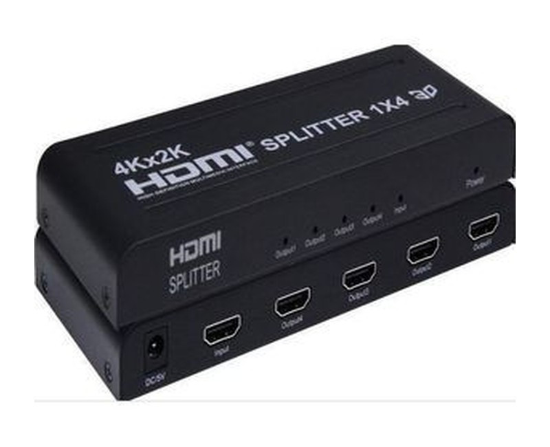 4 Way HDMI Splitter - Black