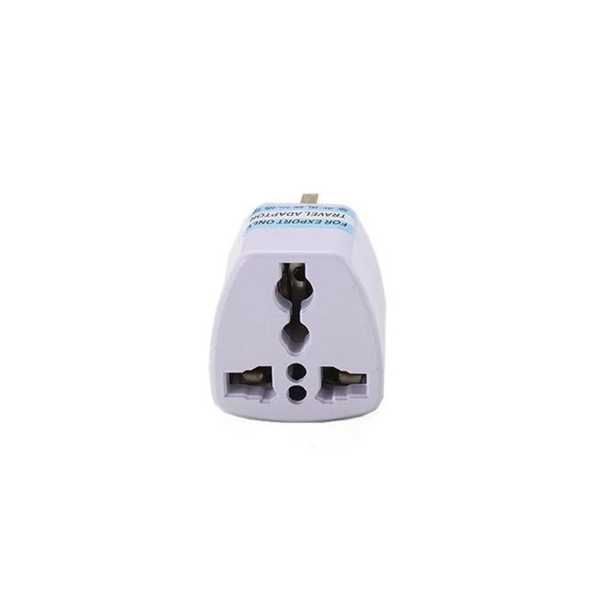 3 Pin Universal Travel Adaptor Plug - White
