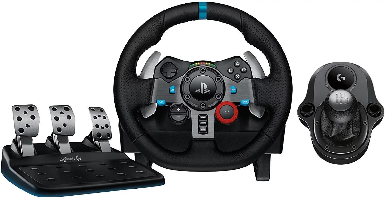 Logitec G Dual Motor Feedback Driving Force G29 Gaming Racing Wheel With Responsive Pedals For PS5, PS4 And PS3 - Black