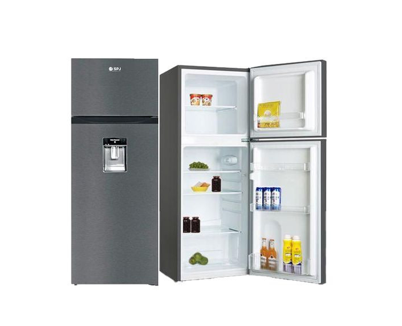 SPJ 270 Litres Double Door Fridge With Dispenser – Silver.