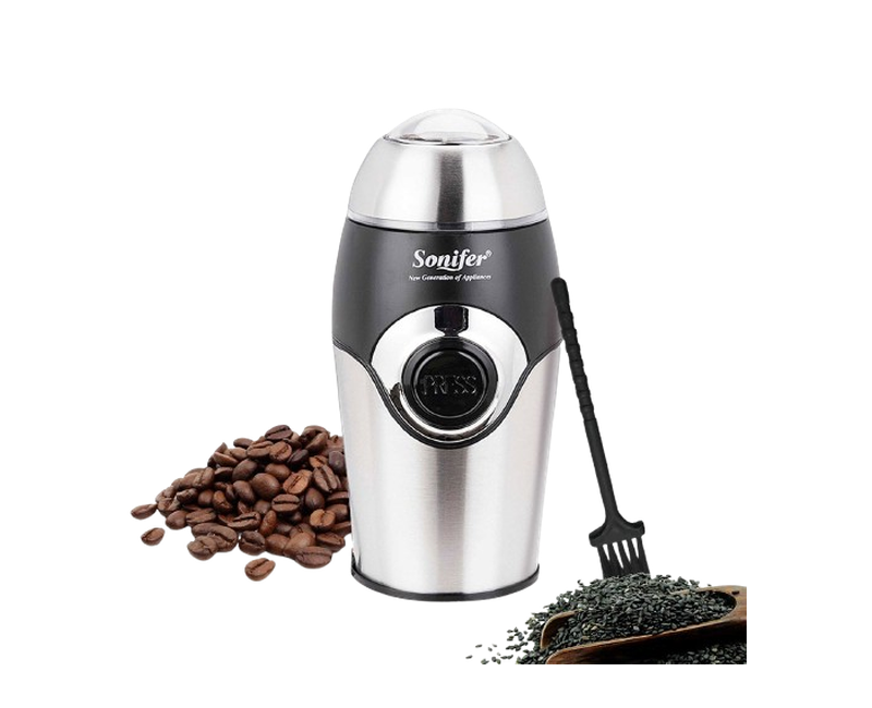 Sonifer Portable Electric Coffee Grinder Maker Beans Mill Herbs Nuts,Sliver