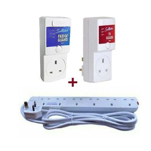 Other TV & Fridge Guards White 13amps + Original 6 Ways Heavy Duty Extension Power King White