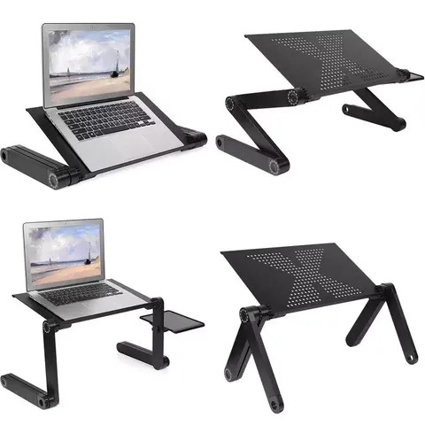 Adjustable Foldable Computer Laptop Stand Table Desk Portable 360 Degree Height Metal Aluminum Alloy