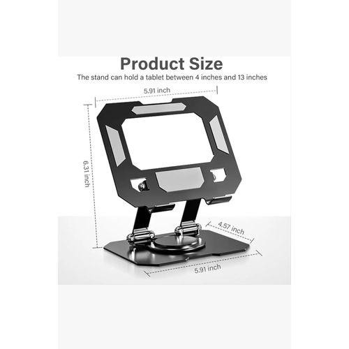Tablet Stand, Swivel Tablet Stand With 360 Rotating Base, Adjustable Tablet Holder For Drawing, Compatible With IPad Pro/Air/Mini & More - Black