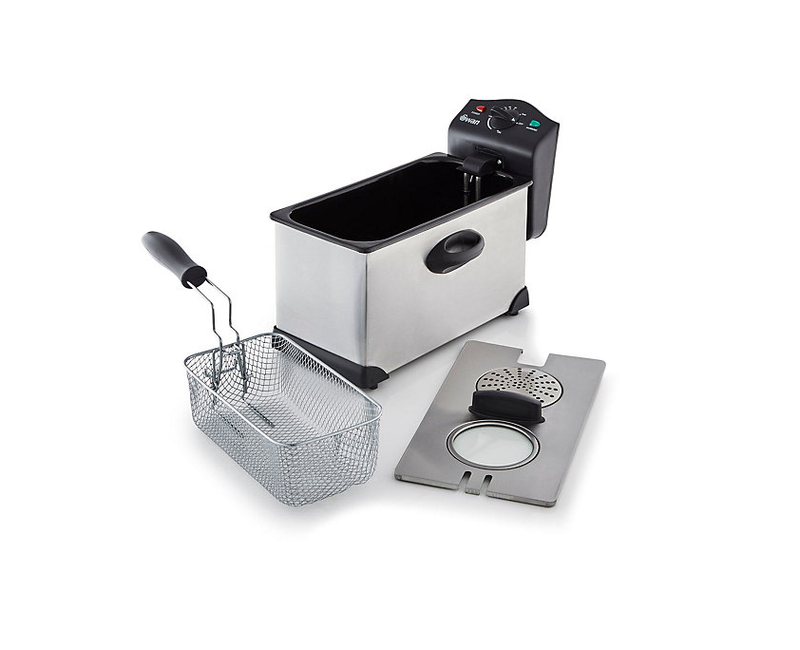 3 Litre Stainless Steel Deep Fat Fryer with Viewing Window and Safety Cut Out, Non-Slip, Easy Clean and Adjustable Temperature Control, 2000W, Silver Swan