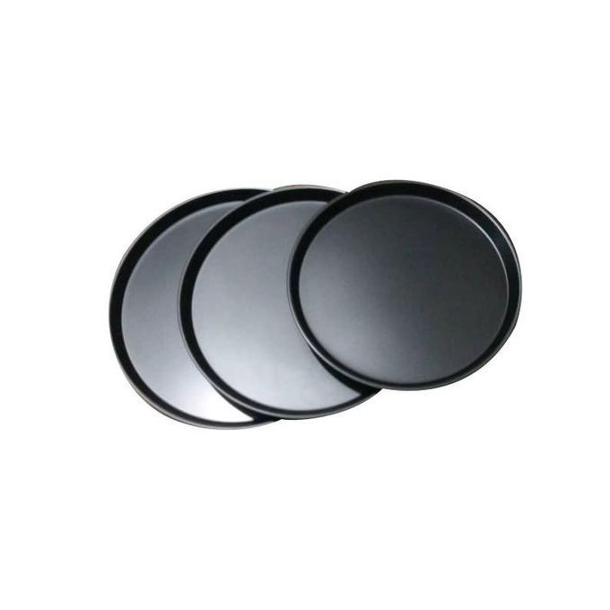 3 Pieces Set Of Non Stick Circular Baking Trays-Black