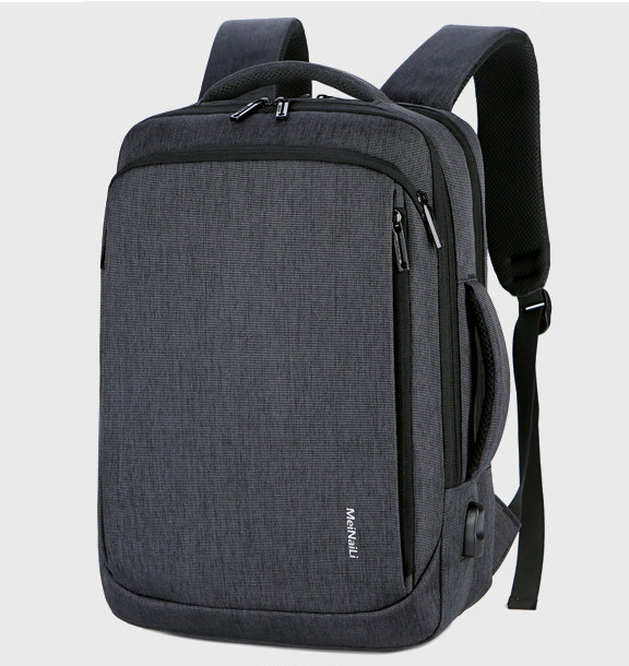 USB Computer Backpack Laptop Bag - gray