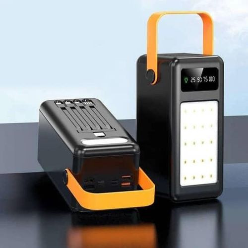 1 Fast Charging Power Bank Of 40000Mah With 4 Cables-Black