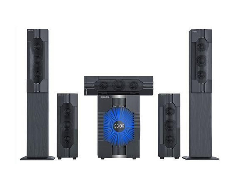 5.1 Multimedia Speaker System With Led Display And Good Clear Sound-Grey/Black