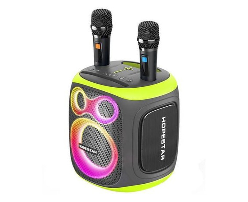 High Efficient Loud Speaker With 2 Microphones Wireless Deep Bass Party Speaker-Multicolours