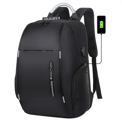 Computer Bag Laptop Bag School Bag 17.3" With USB Charging Port MacBook Lenovo Dell Hp Bag - black