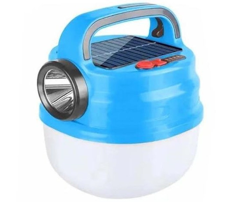 2 Lights Emergency Rechargeable Lamp With Solar -Multicolour