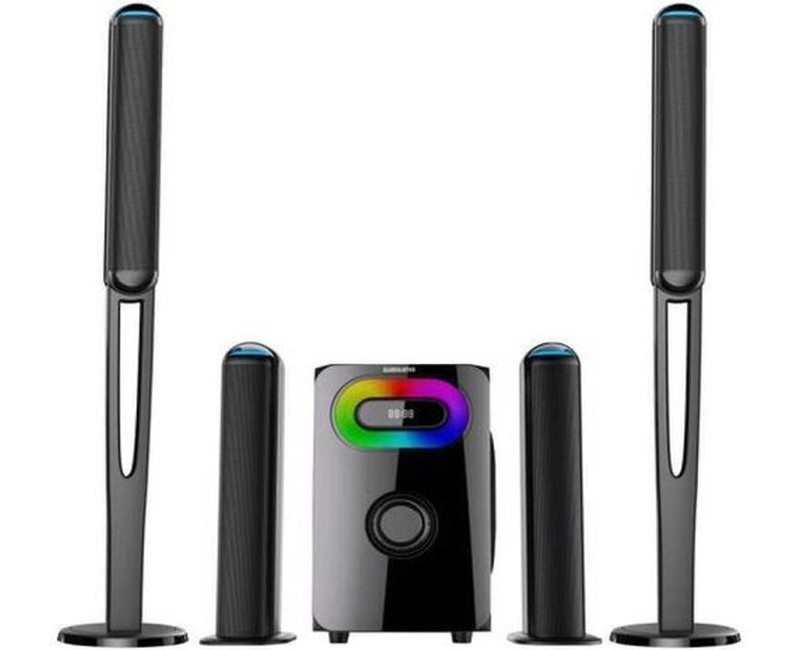 5.1 Extra Bass Home Theatre Speaker System Multifunction Subwoofer -Black